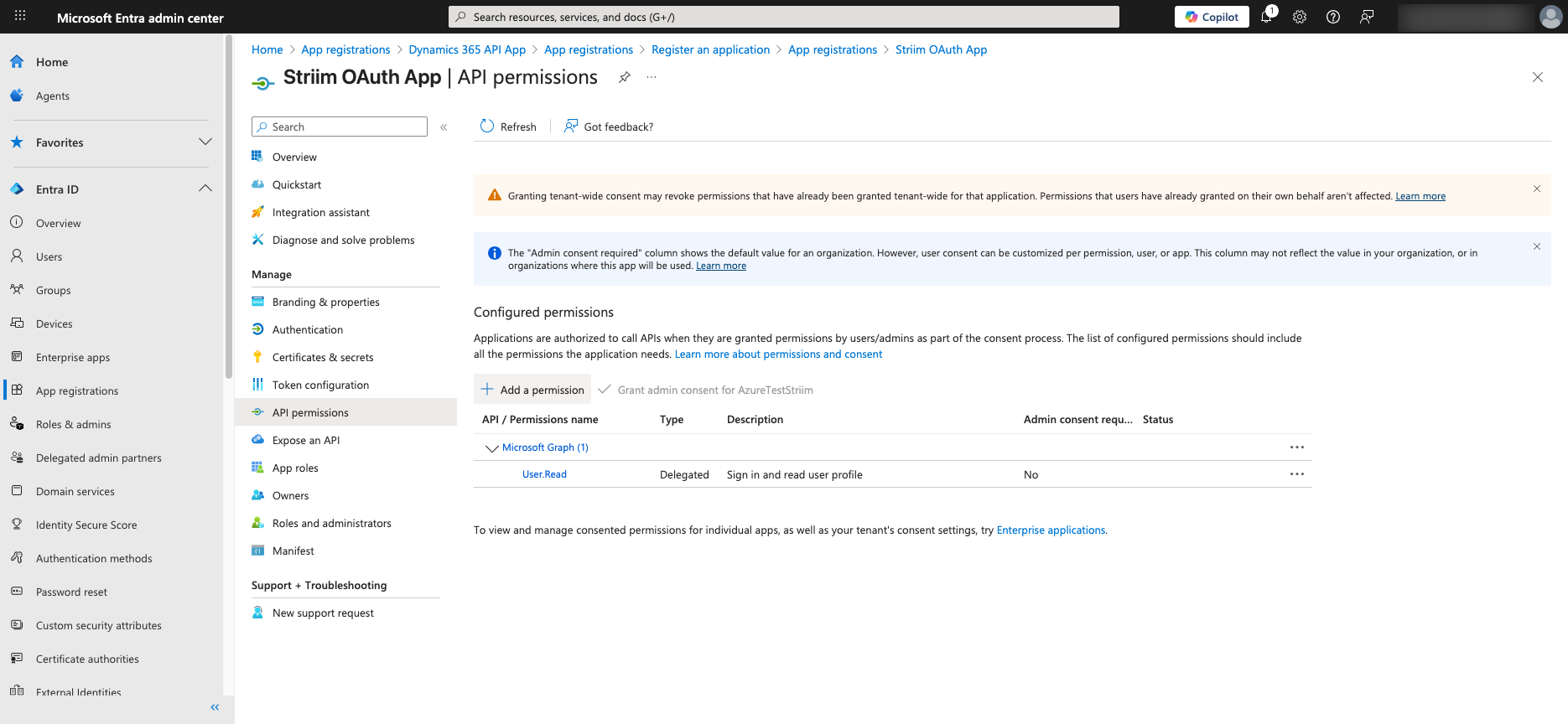 Striim-OAuth-App-Microsoft-Entra-admin-center-AddPermissionStart.png