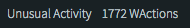 Shows a label that resulted in displaying the text "UnusualActivity 1772 WActions".